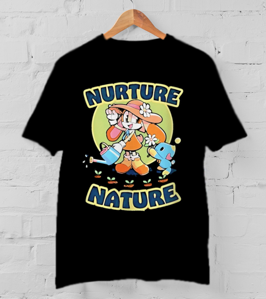 Nurture Nature Hedgehog Chao Earth Day Gardening T-Shirt