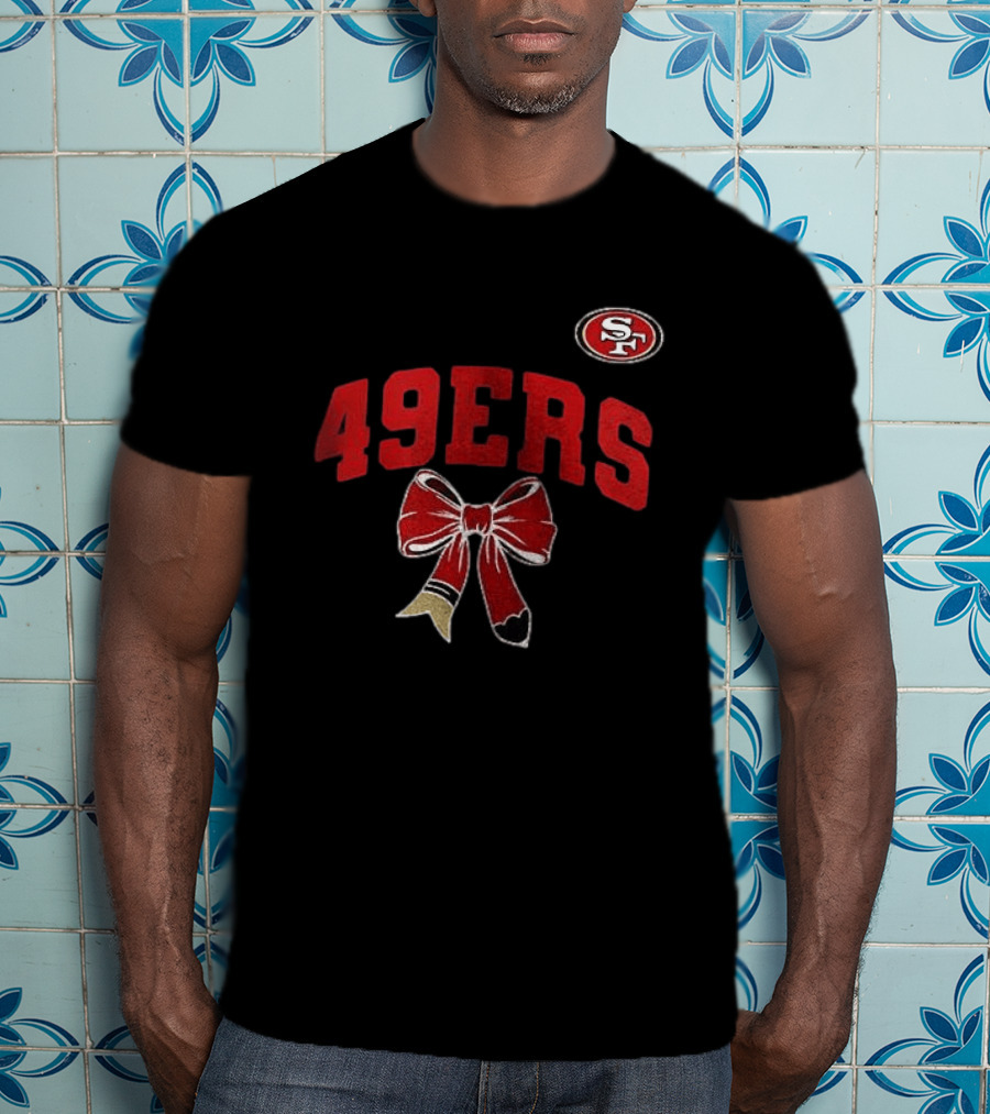 San Francisco 49ers 49ERS SF Ribbon Retired Teacher Lover T-Shirt
