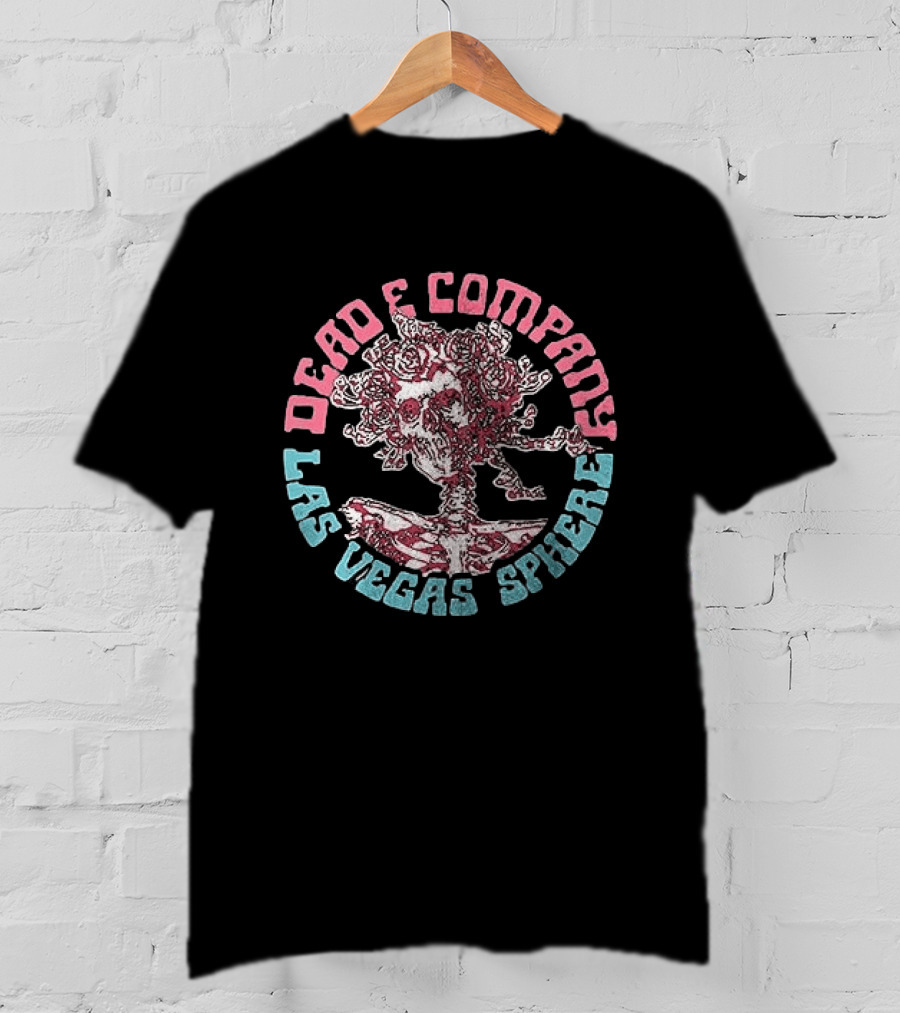 Dead & Company Las Vegas Sphere Bertha Skeleton Roses T-Shirt