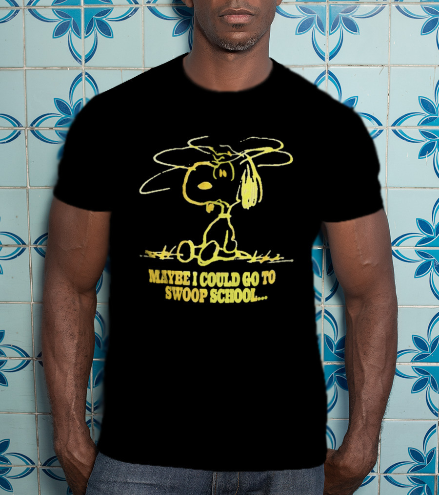 Snoopy Maybe I Could Go To Swoop School Peanuts Comic T-Shirt