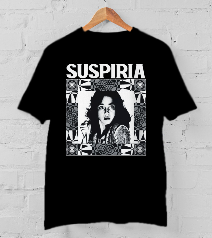 Suspiria 1977 Horror Movie Black And White Vintage Style Jessica Harper T-Shirt
