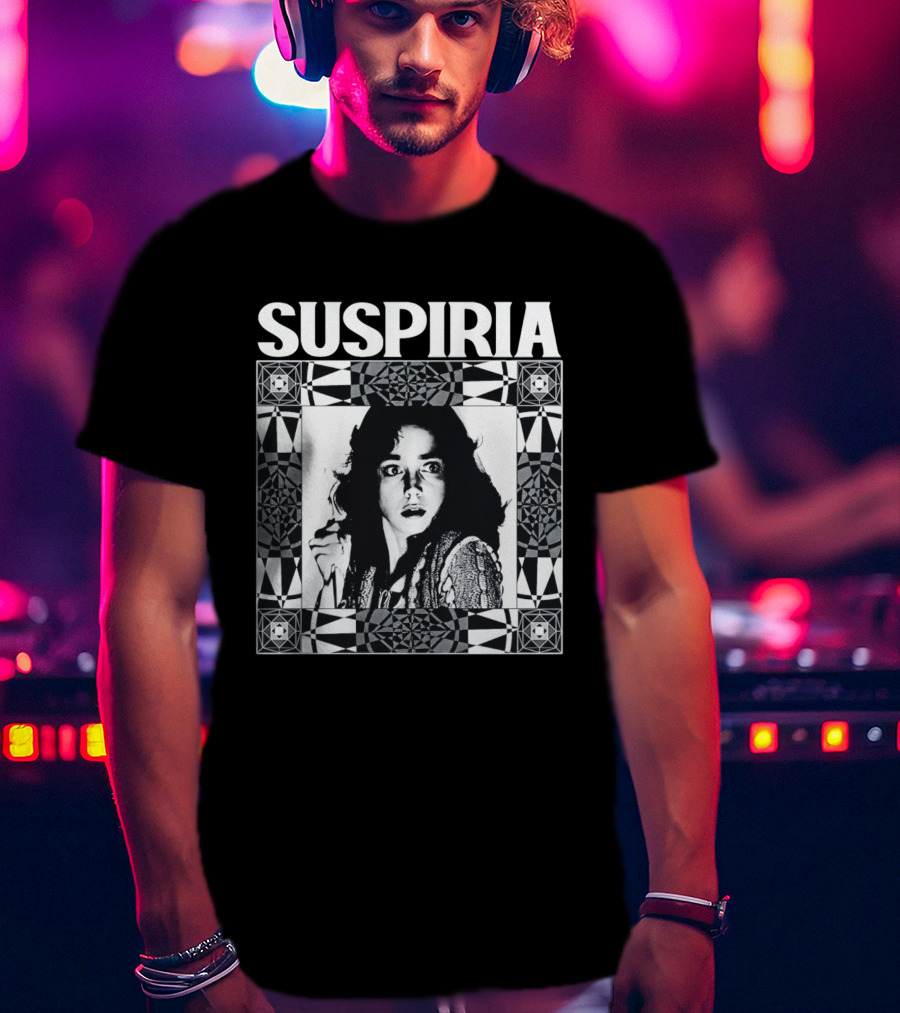 Suspiria 1977 Horror Movie Black And White Vintage Style Jessica Harper T-Shirt