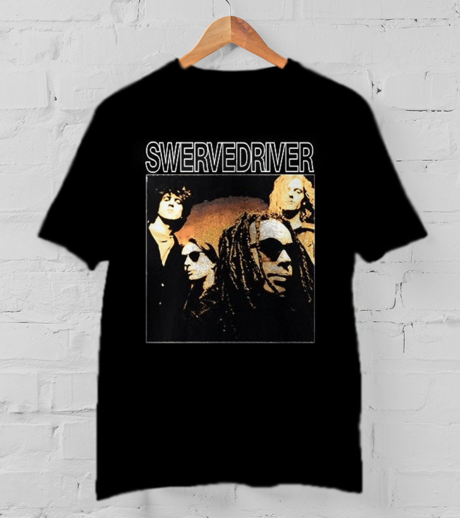 Swervedriver Band Portrait Album Cover Guns T-Shirt