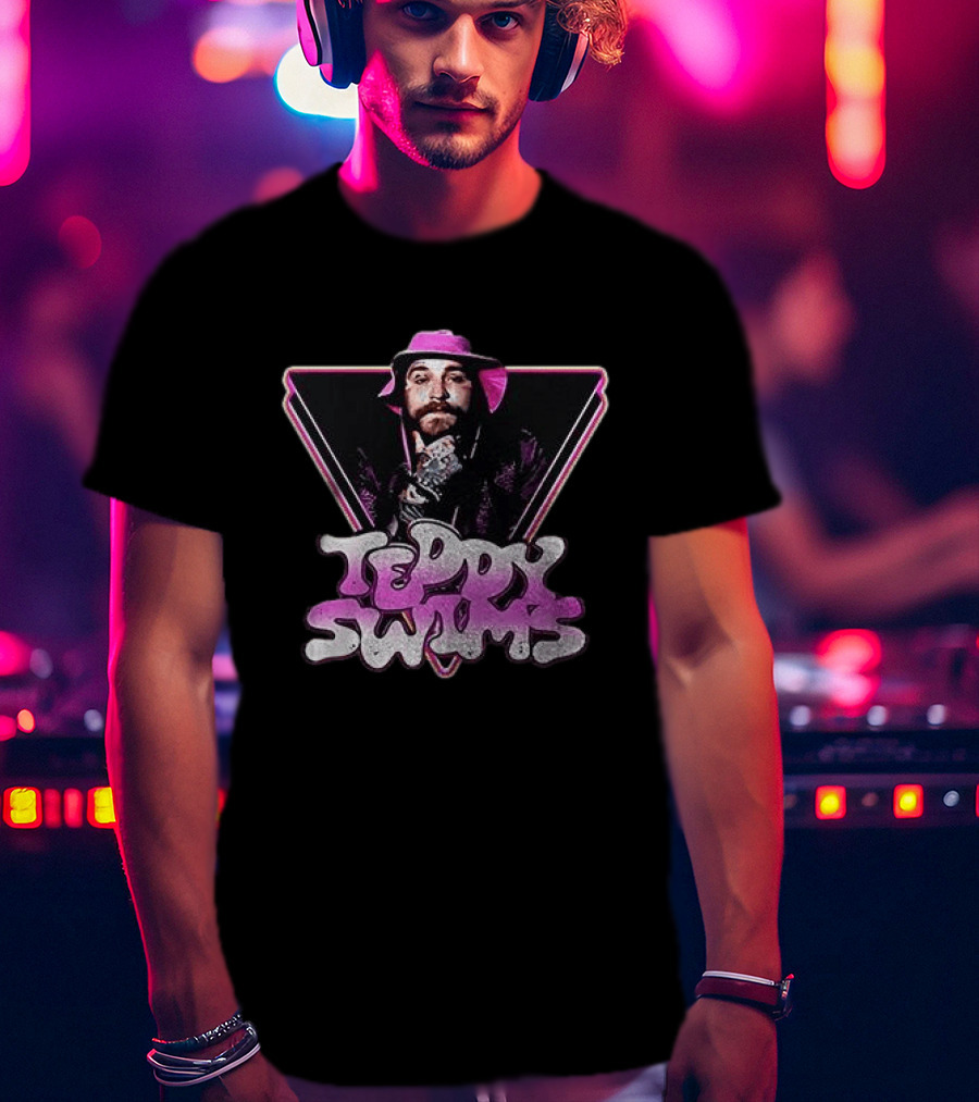 Teddy Swims Retro Triangle Graphic With Pink And Purple Accents T-Shirt