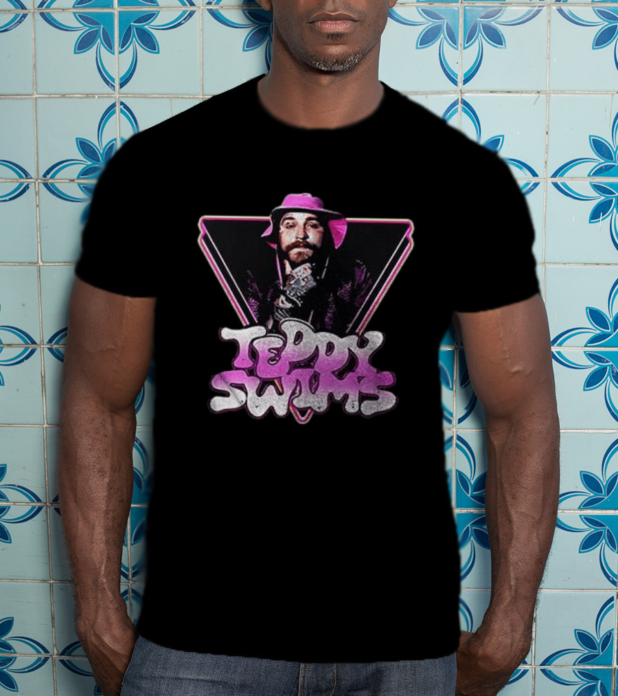 Teddy Swims Retro Triangle Graphic With Pink And Purple Accents T-Shirt