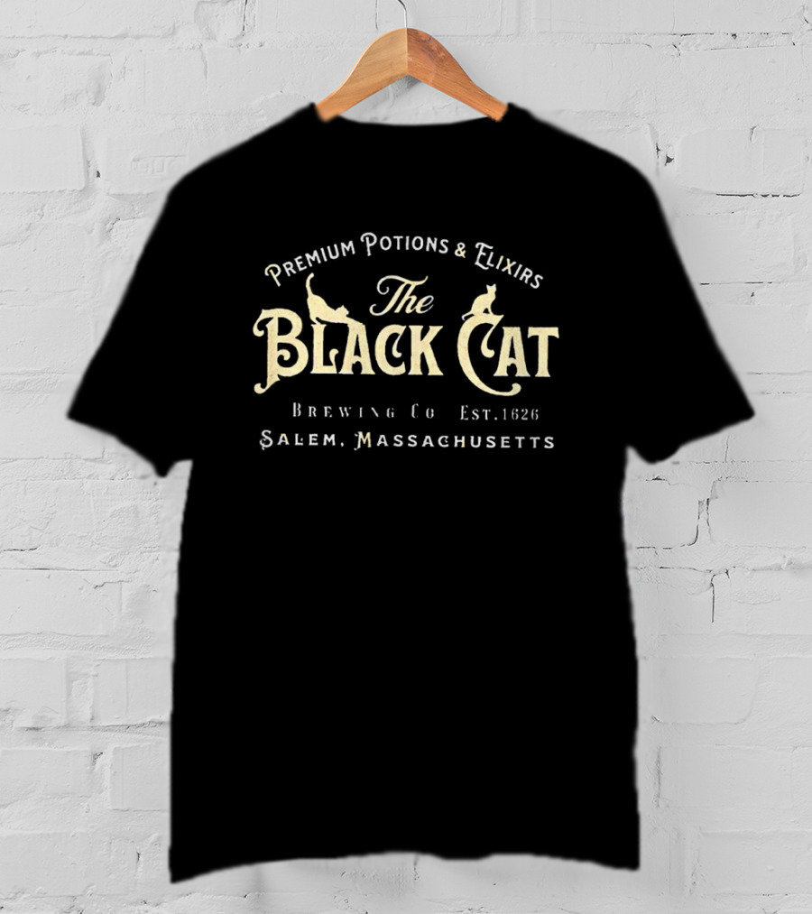 Premium Potions And Elixirs The Black Cat Brewing Co Est 1824 Salem Massachusetts T-Shirt