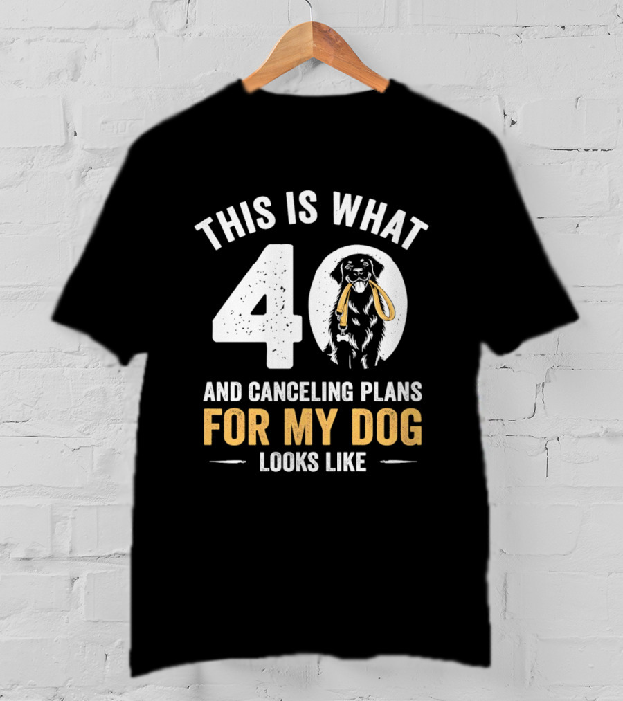This Is What 40 And Canceling Plans For My Dog Looks Like 40th Birthday T-Shirt