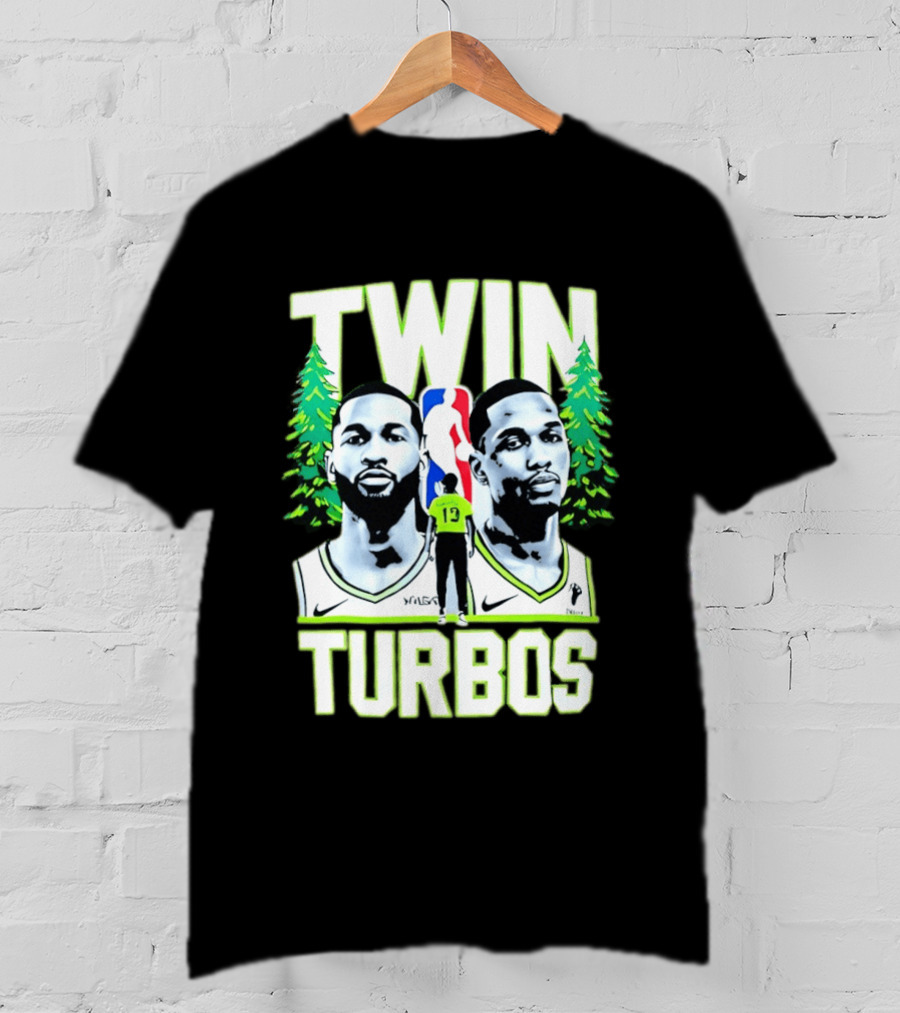 Twin Turbos Minnesota Timberwolves NBA Basketball Player Portraits T-Shirt