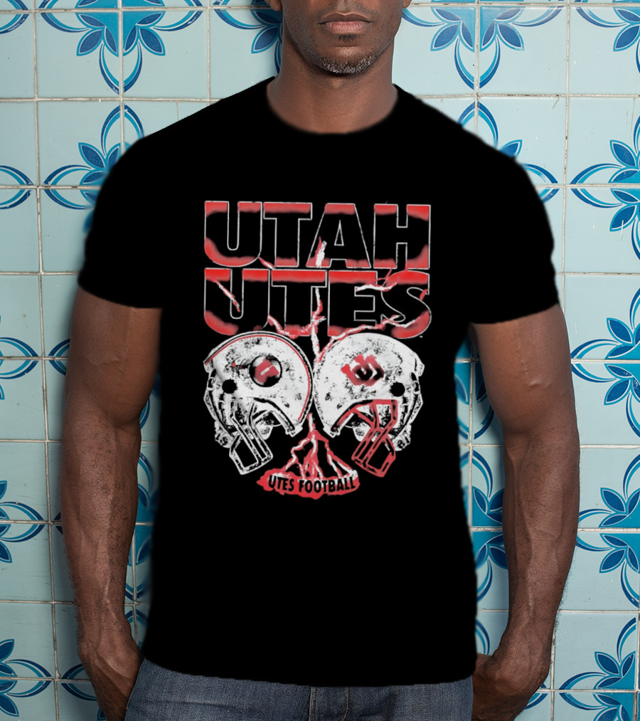 Utah Utes Football Helmets Fan Gear T-Shirt