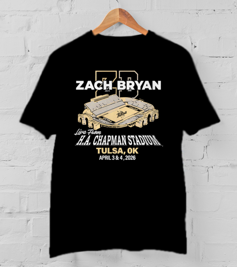 Zach Bryan Live HA Chapman Stadium Tulsa OK April 3 4 2026 T-Shirt