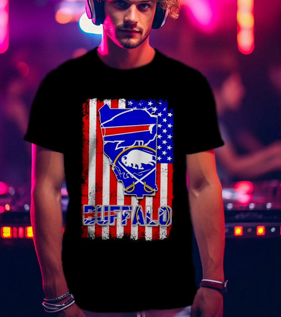 Buffalo Bills Sabres American Flag T-Shirt