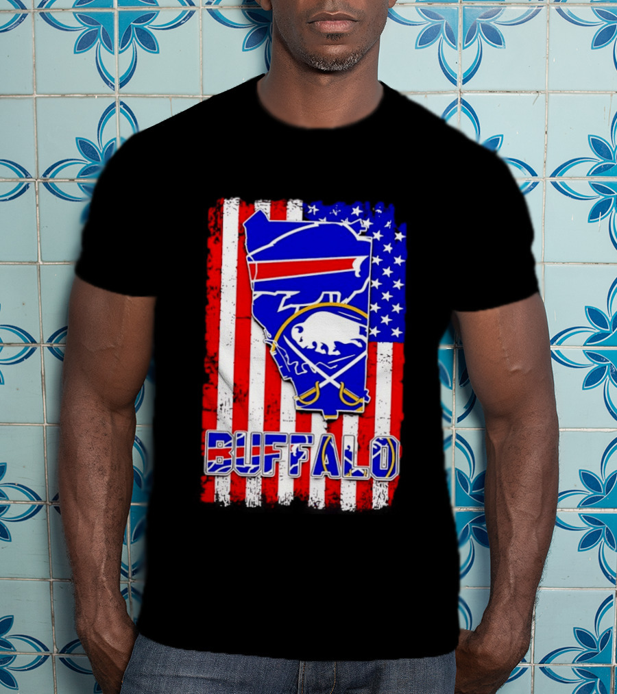 Buffalo Bills Sabres American Flag T-Shirt