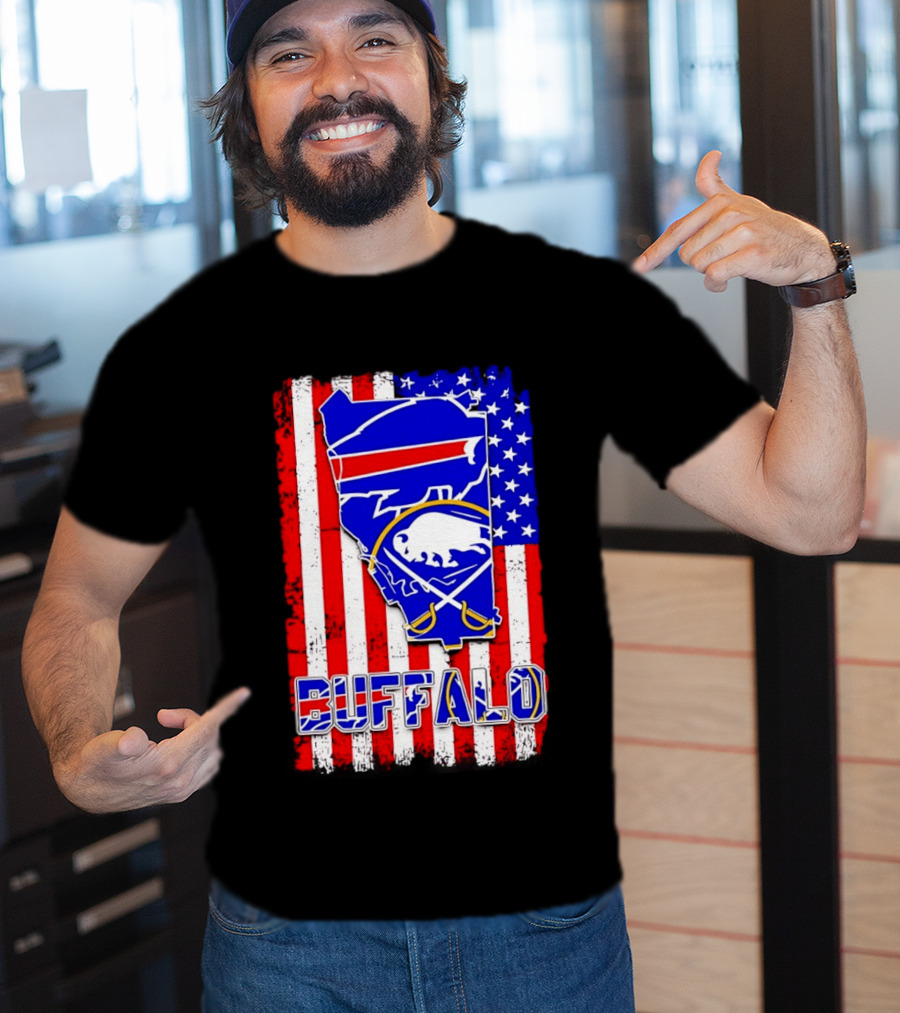 Buffalo Bills Sabres American Flag T-Shirt