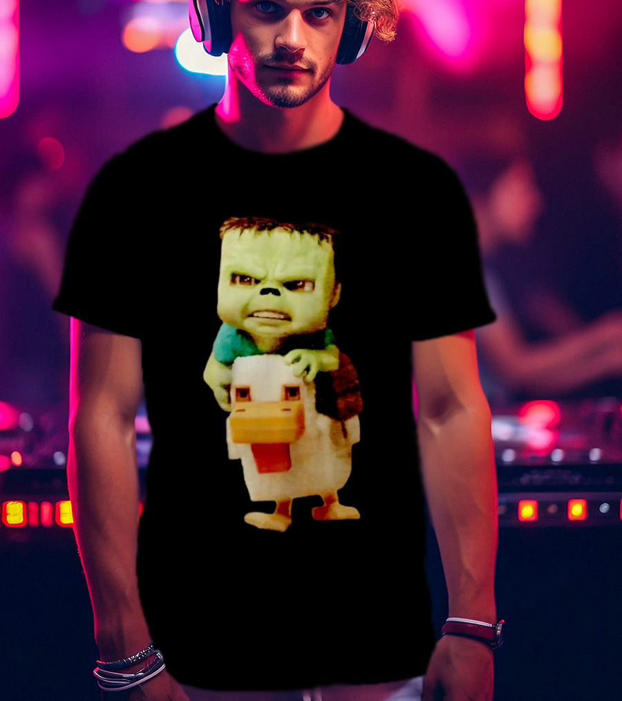Minecraft Chicken Jockey Frankenstein Mashup T-Shirt