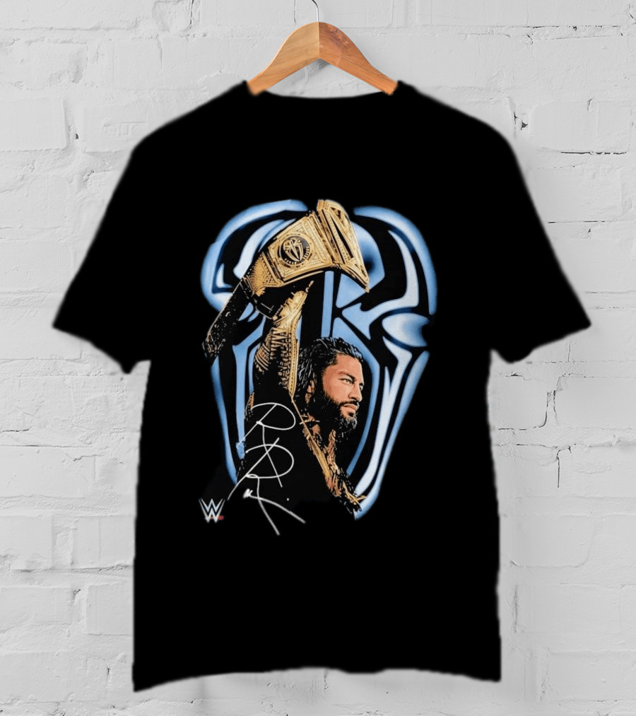 OVO WWE Collaboration Roman Reigns Holding Championship Belt 2026 T-Shirt