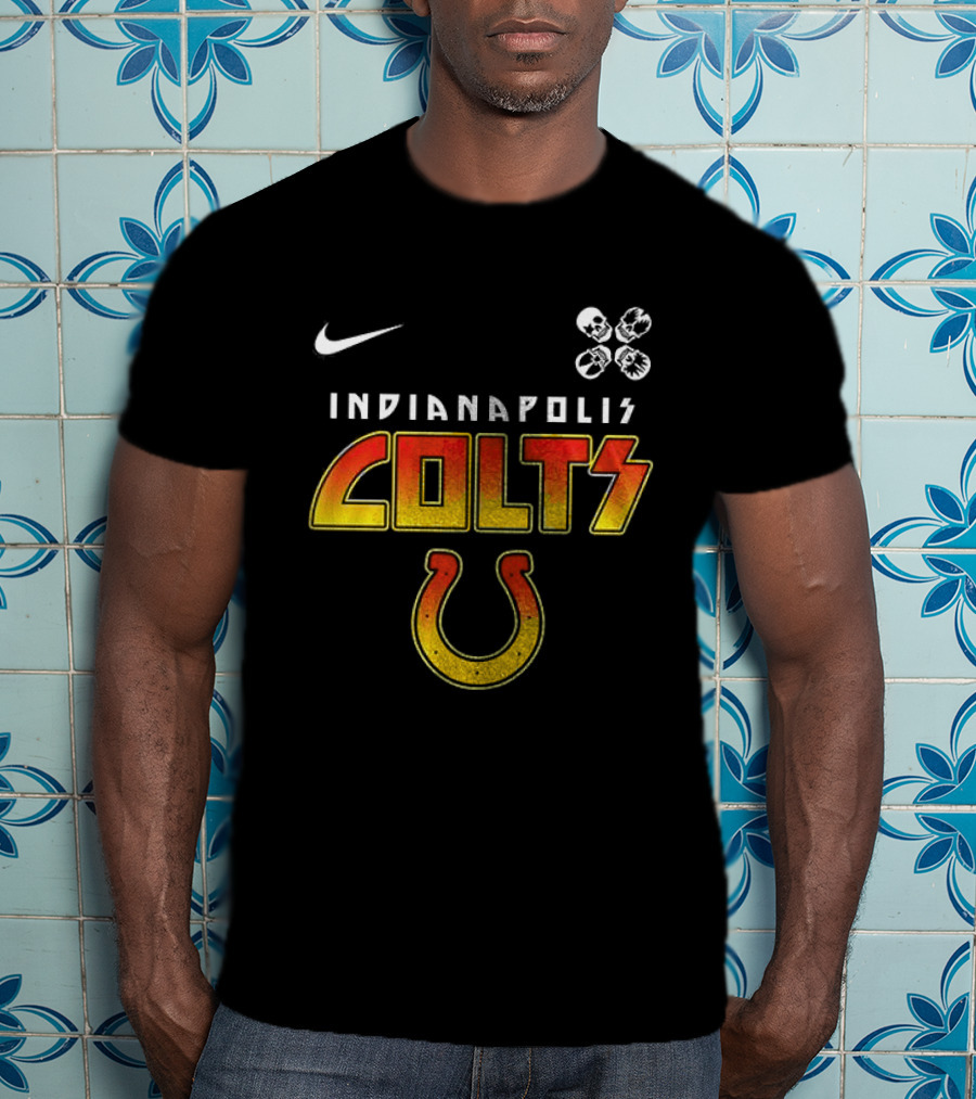 Indianapolis Colts Nike Rock And Roll Colts Logo Abbey Road T-Shirt