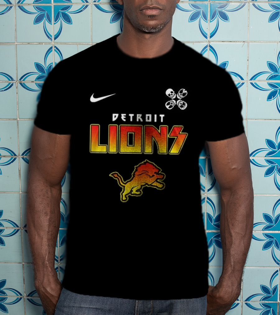 Detroit Lions Rock And Roll All Nite Abbey Road Nike T-Shirt