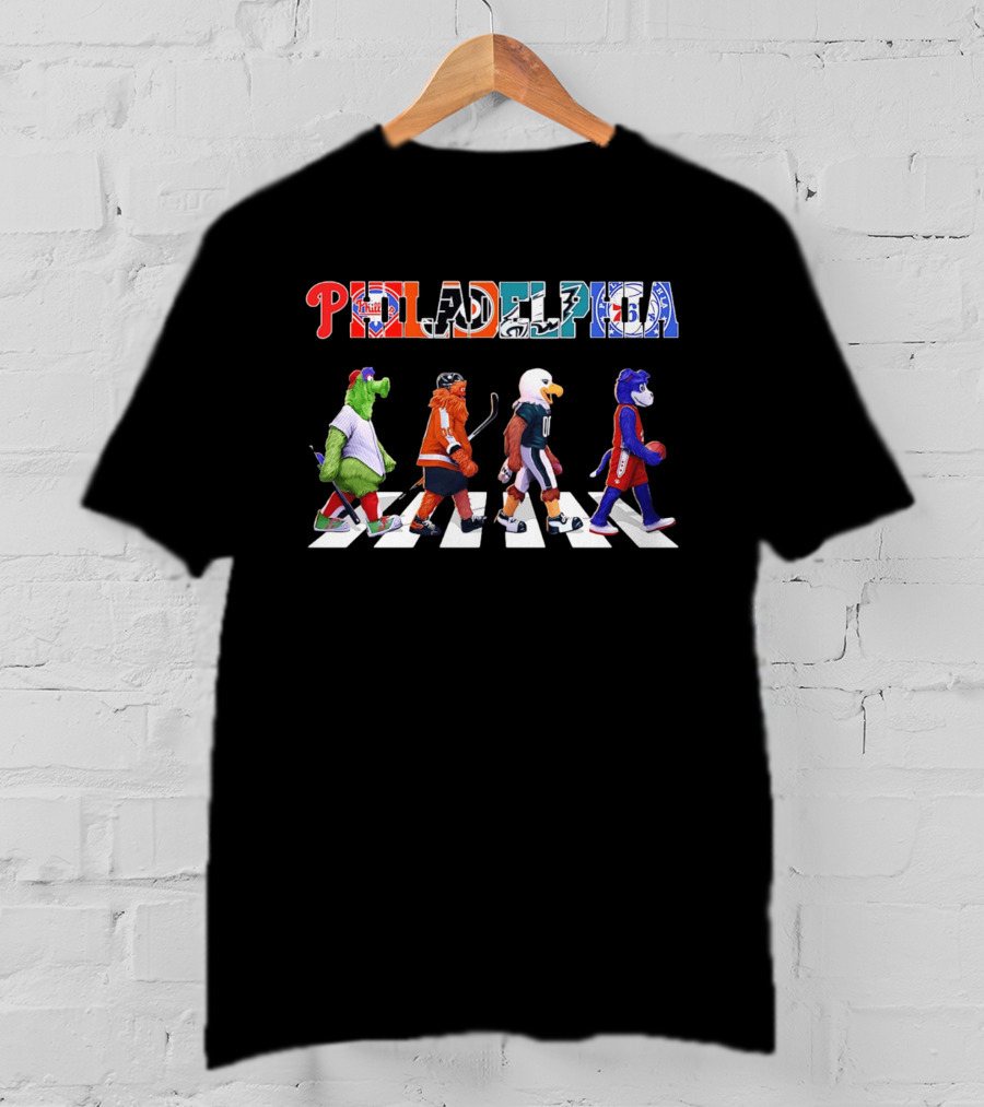 Philadelphia Phillies Flyers Eagles 76ers Mascots Sports Walk 2026 T-Shirt