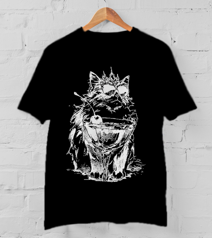 Princess Donut The Desperado Club Fluffy Cat With Sunglasses And Cocktail T-Shirt