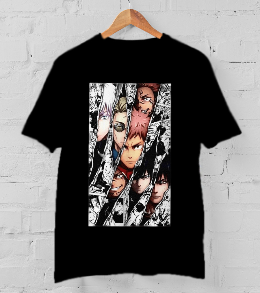 Jujutsu Kaisen Manga Characters Panel Split Burst T-Shirt