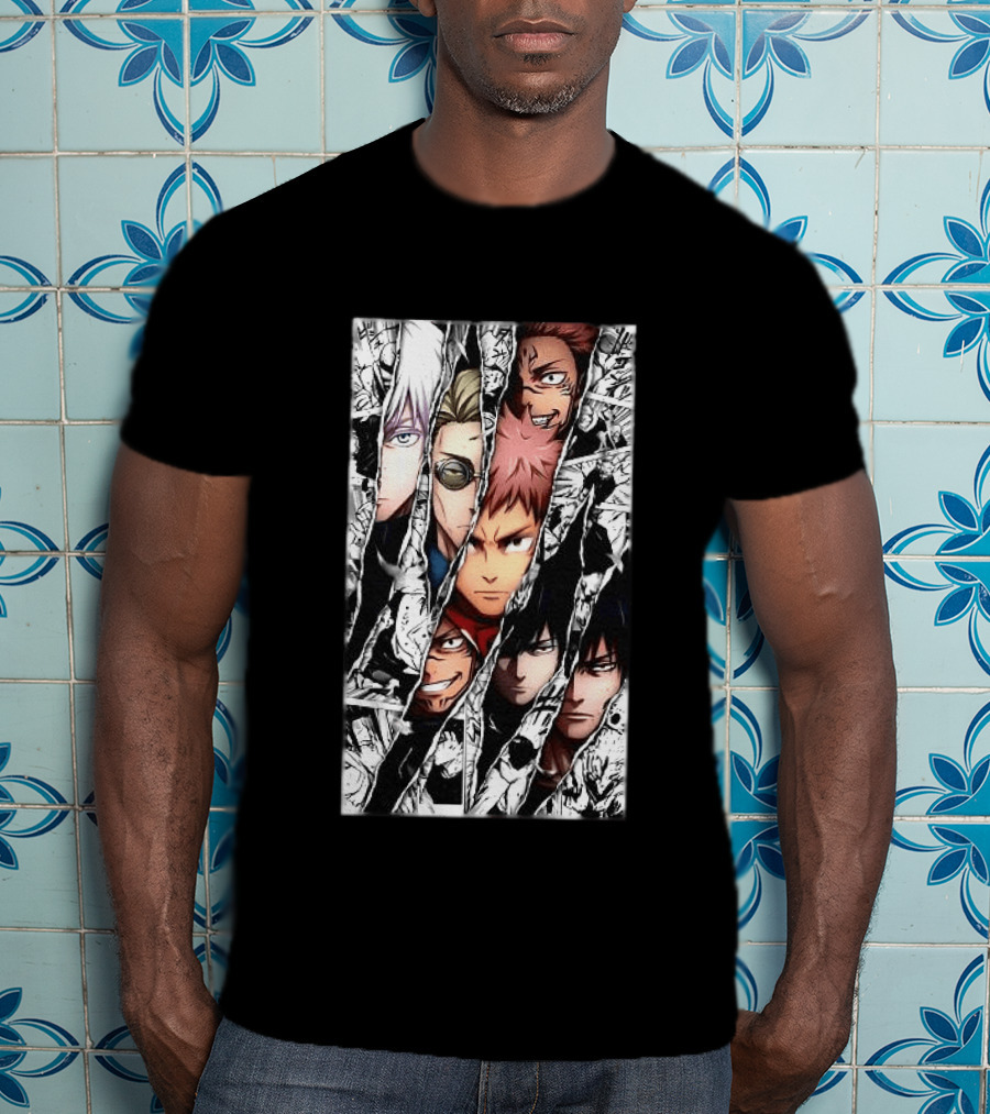 Jujutsu Kaisen Manga Characters Panel Split Burst T-Shirt