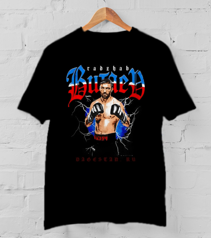 Radzhab Butaev Boxing Fighter Image With Russian T-Shirt