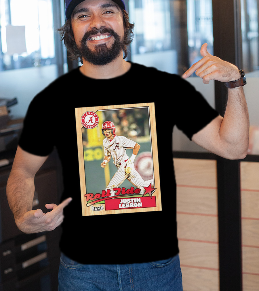 Justin Lebron Alabama Crimson Tide Roll Tide Bama Baseball Card T-Shirt