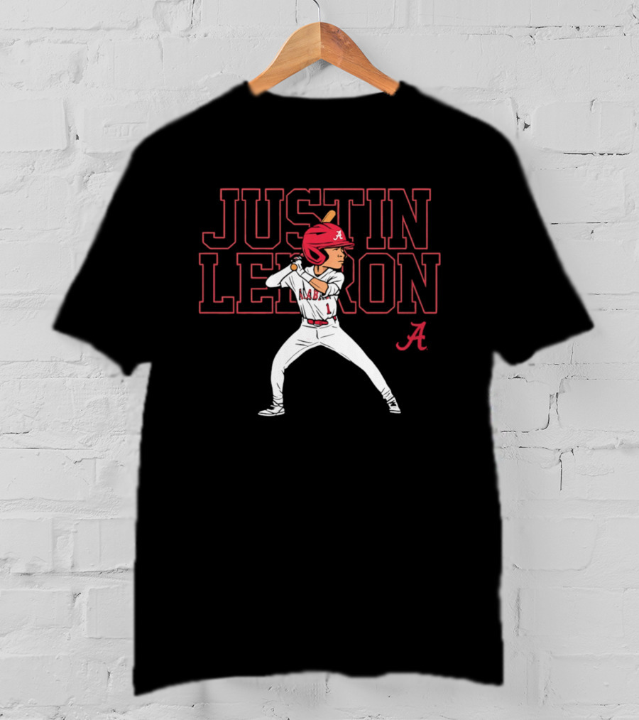 Alabama Crimson Tide Justin Lebron Baseball Cartoon Player T-Shirt