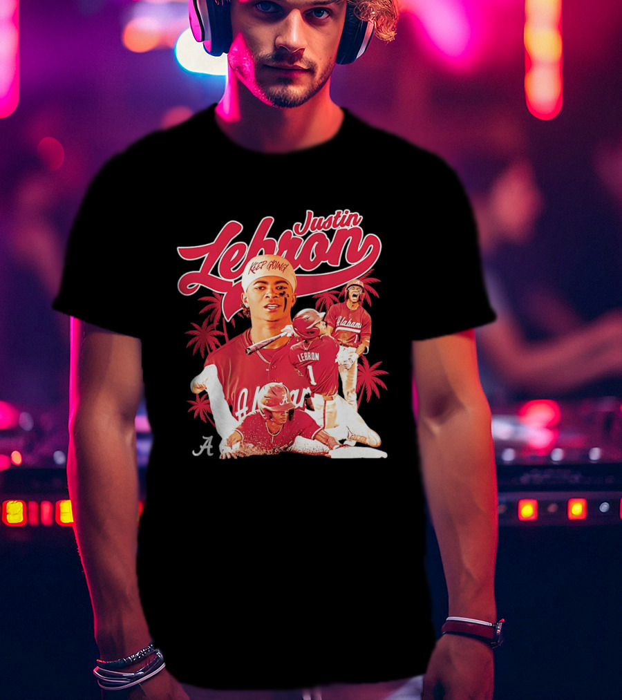 Justin Lebron Alabama Baseball Keep Going Collage T-Shirt