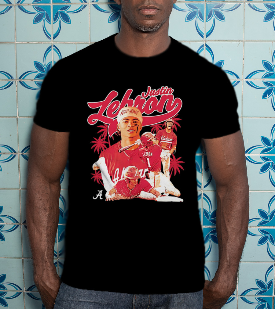 Justin Lebron Alabama Baseball Keep Going Collage T-Shirt
