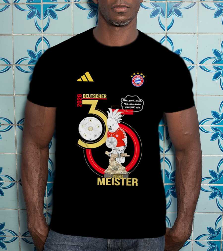 FC Bayern Munich Deutscher Meister 35 Bundes Liga Trophy 2026 T-Shirt