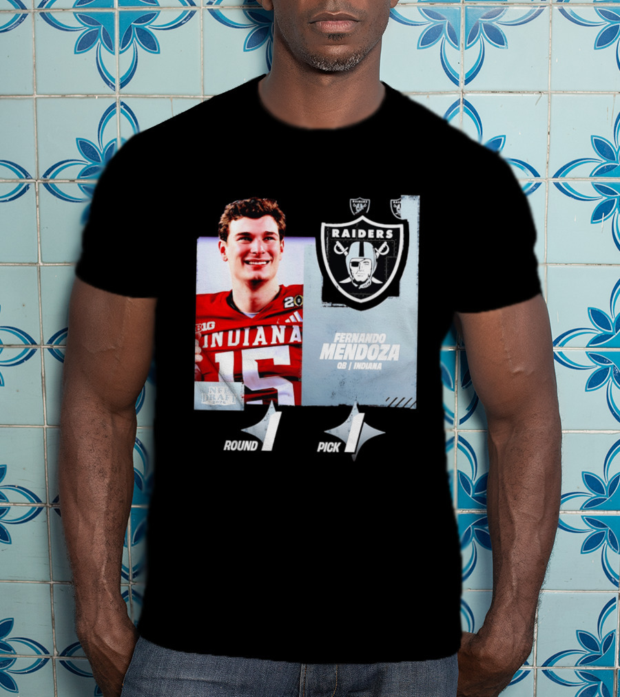Fernando Mendoza QB Indiana Las Vegas Raiders NFL Draft 2026 Round 1 Pick 1 T-Shirt