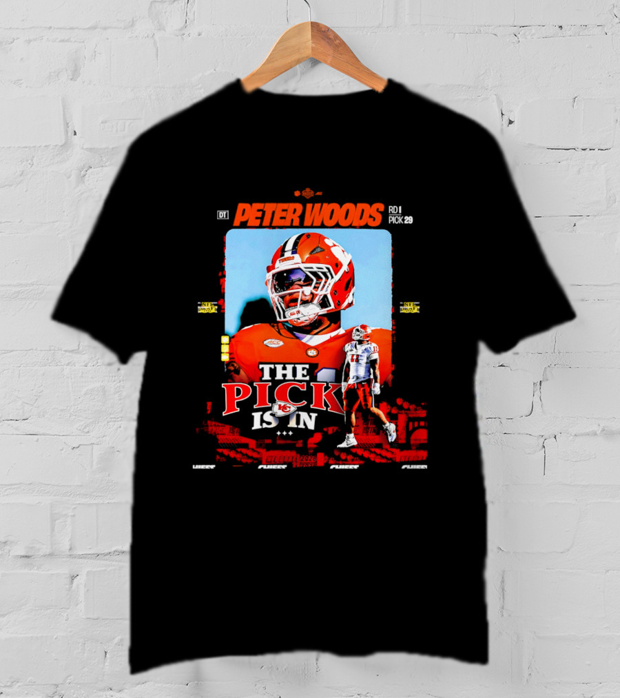 Peter Woods Kansas City Chiefs 2026 NFL Draft Pick No. 29 T-Shirt
