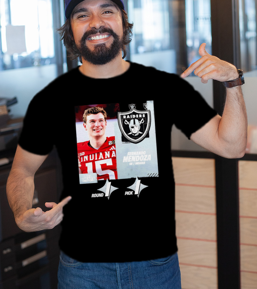 Fernando Mendoza QB Indiana Las Vegas Raiders Round 1 Pick 1 NFL Draft 2026 T-Shirt