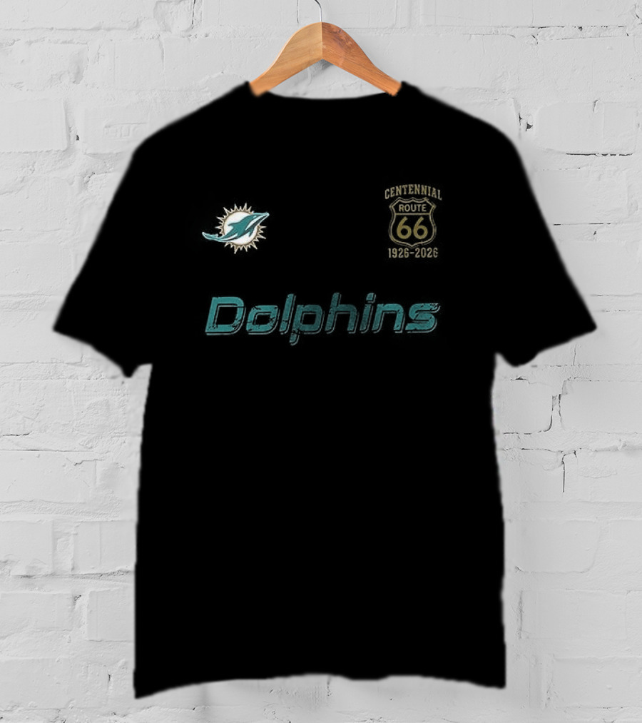 Miami Dolphins Route 66 100th Anniversary Centennial T-Shirt