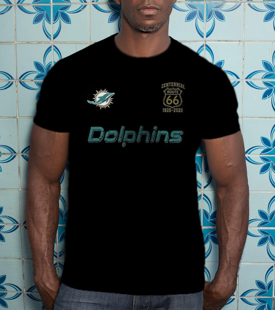 Miami Dolphins Route 66 100th Anniversary Centennial T-Shirt