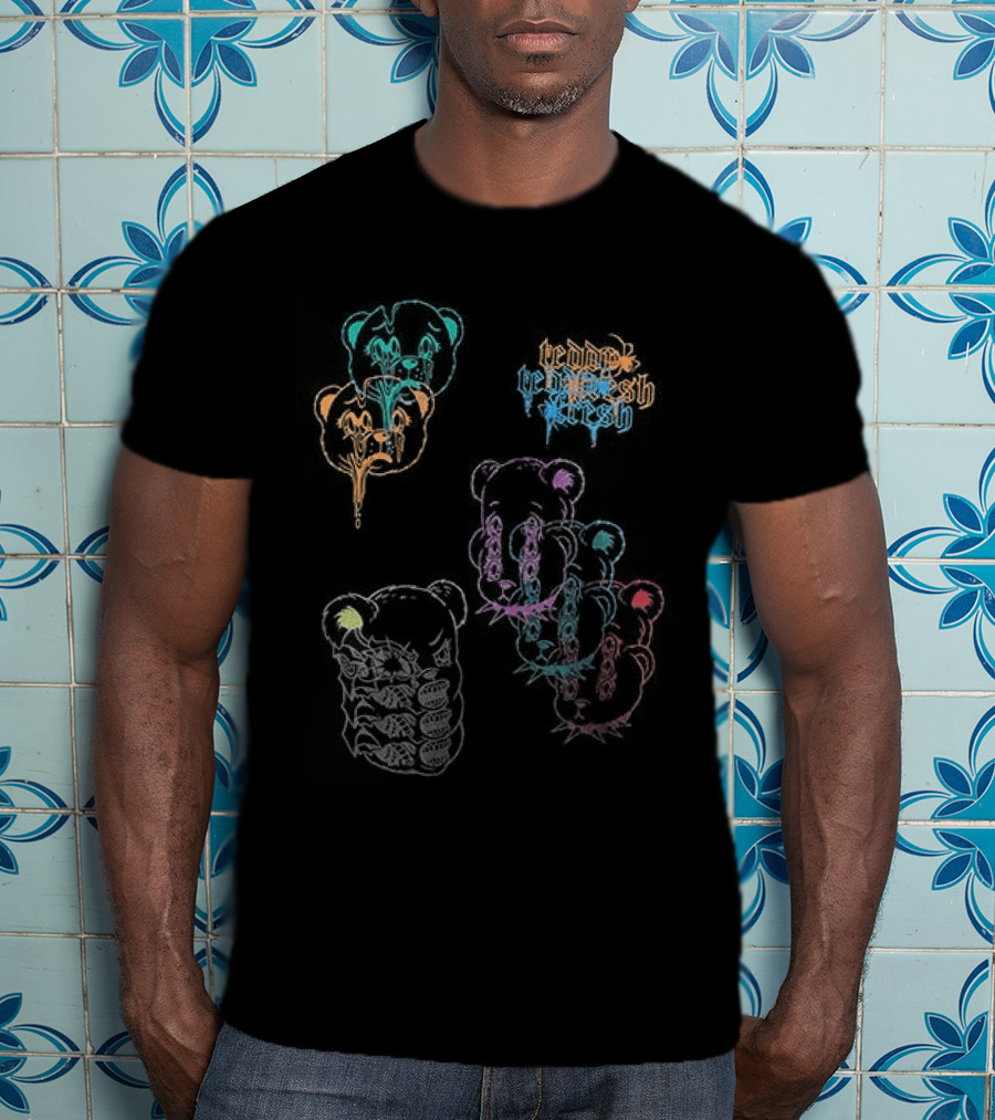 Teddy Fresh Colorful Bear Illustrations T-Shirt