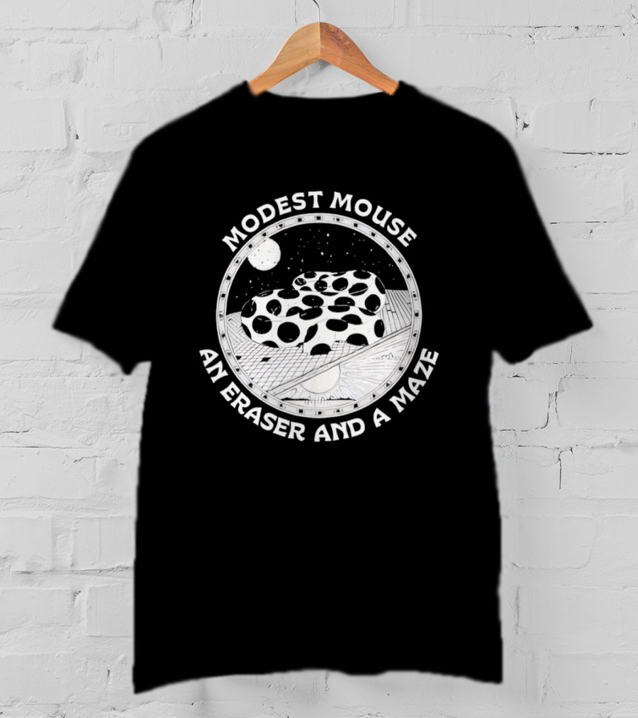 Modest Mouse An Eraser And A Maze Circle Moon Stars Maze T-Shirt