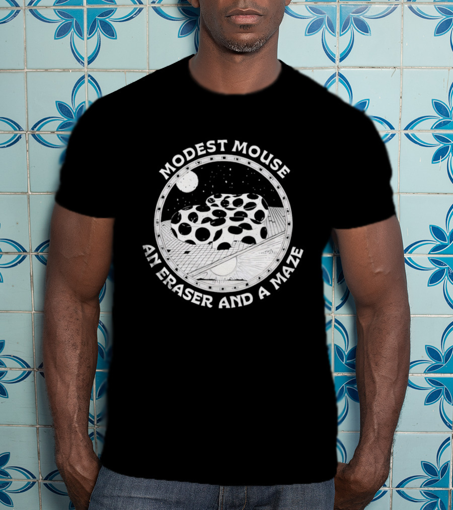 Modest Mouse An Eraser And A Maze Circle Moon Stars Maze T-Shirt