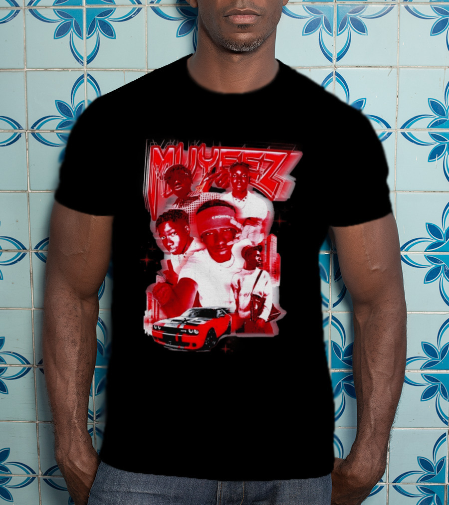 Muyeez Red Dodge Challenger Car Scene T-Shirt