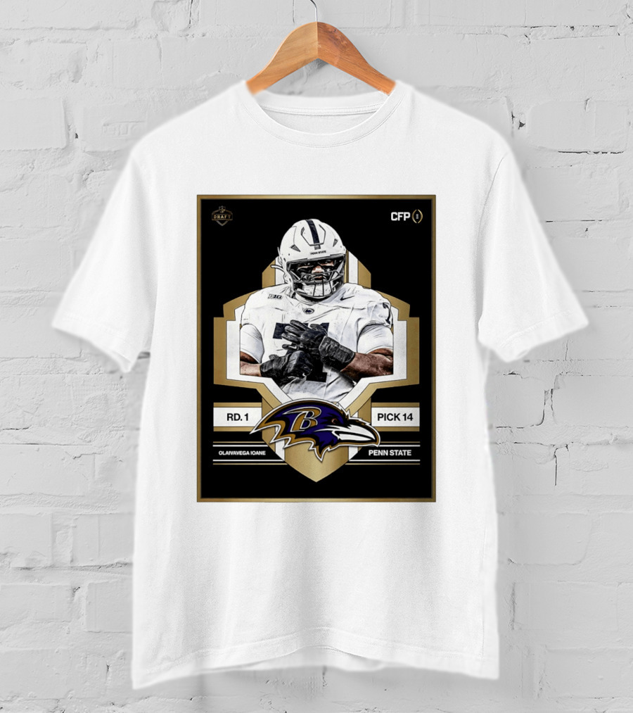 Baltimore Ravens Round 1 Pick 14 Penn State Olaivavega Ioane Draft 2026 T-Shirt