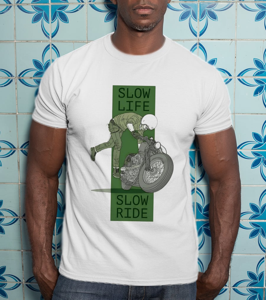 Biker Slow Life Slow Ride Motorcycle Adventure T-Shirt