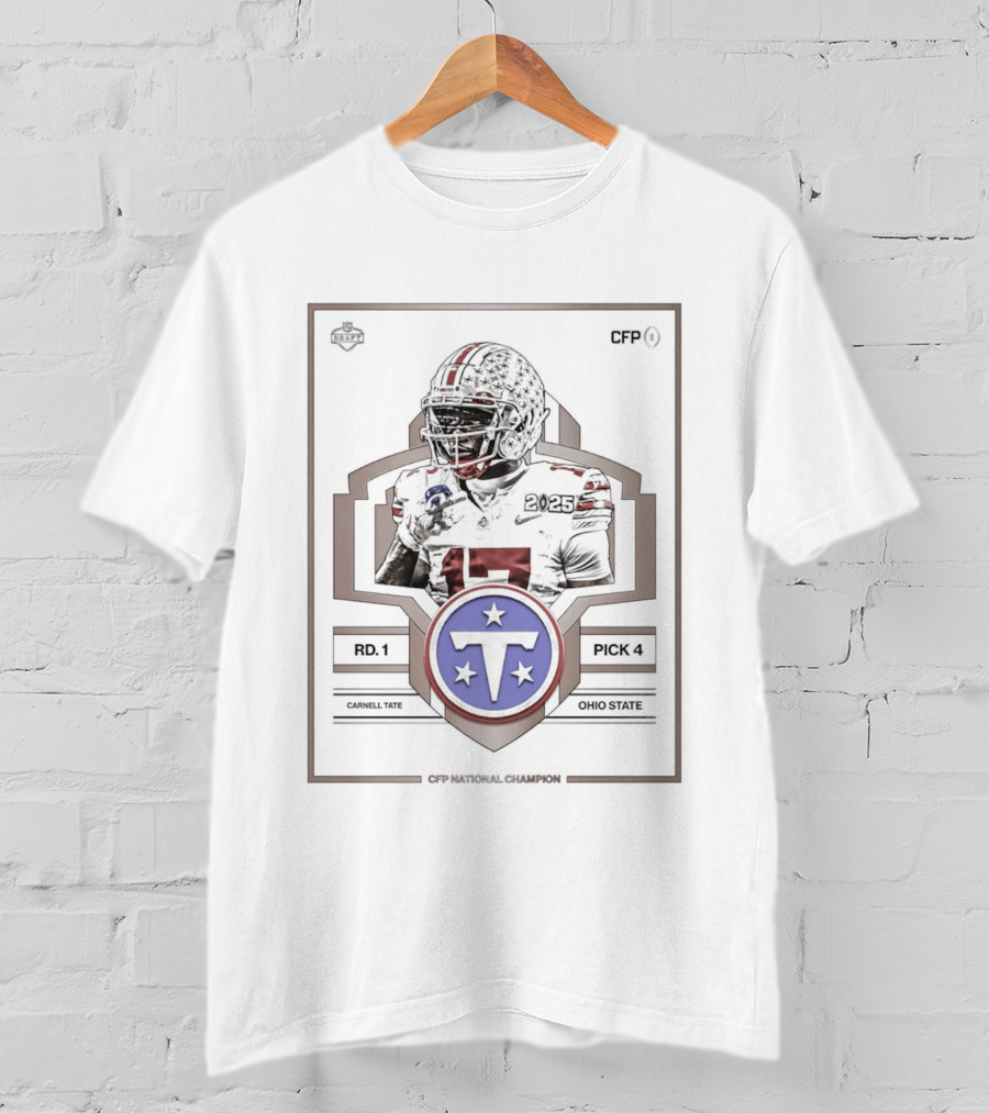 Carnell Tate 2026 Round 1 Pick 4 Tennessee Titans T-Shirt