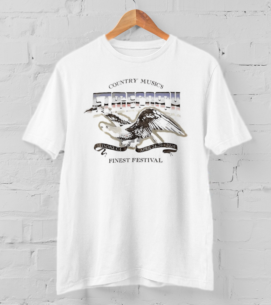 Country Music Stagecoach 2026 Festival X Daydreamer Indio California April 24 26 Desert Chrome Gold Eagle T-Shirt