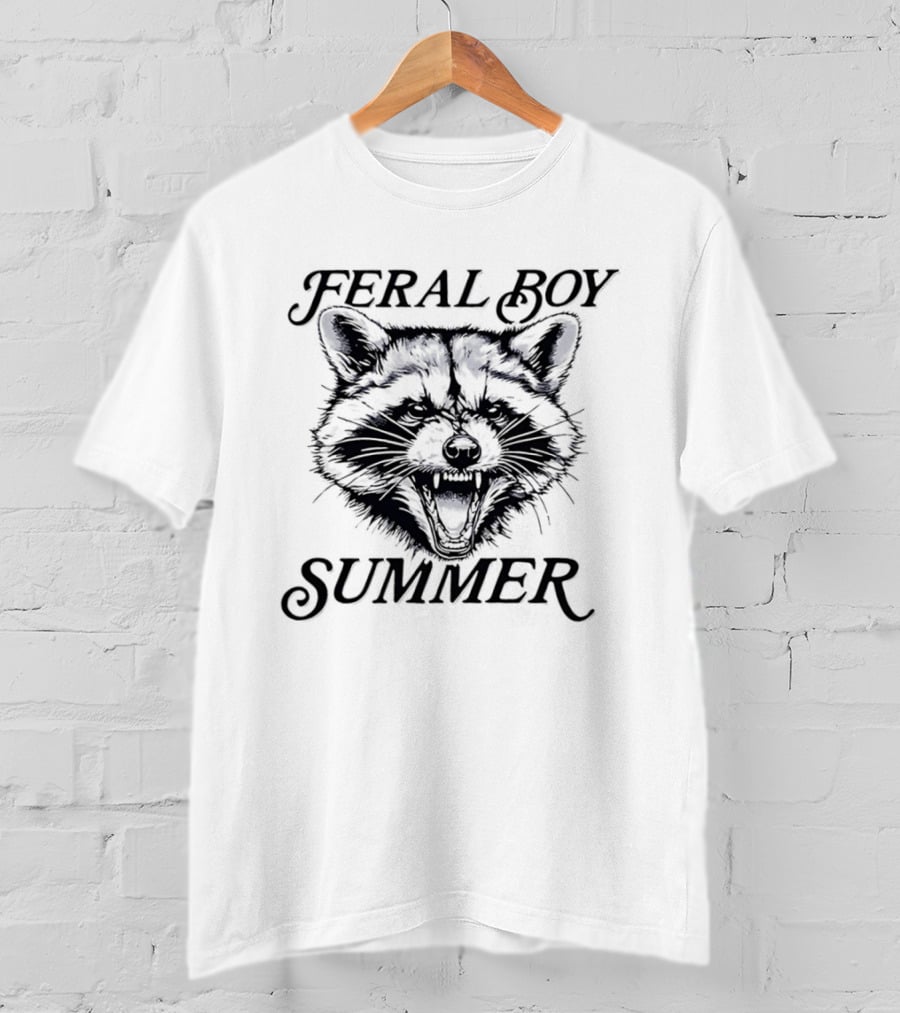 Feral Boy Summer Raccoon Big Head Grumpy T-Shirt