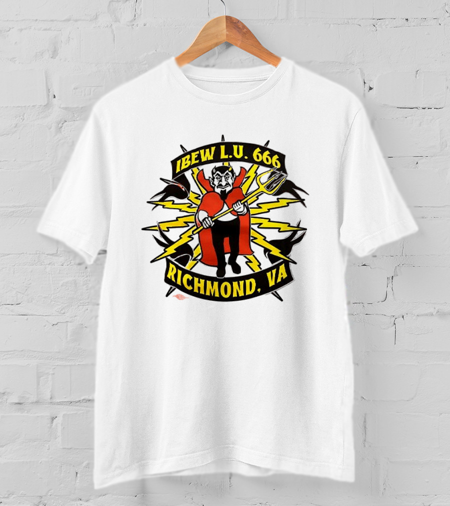 IBEW LU 666 Richmond VA Devil With Pitchfork And Lightning Bolts T-Shirt