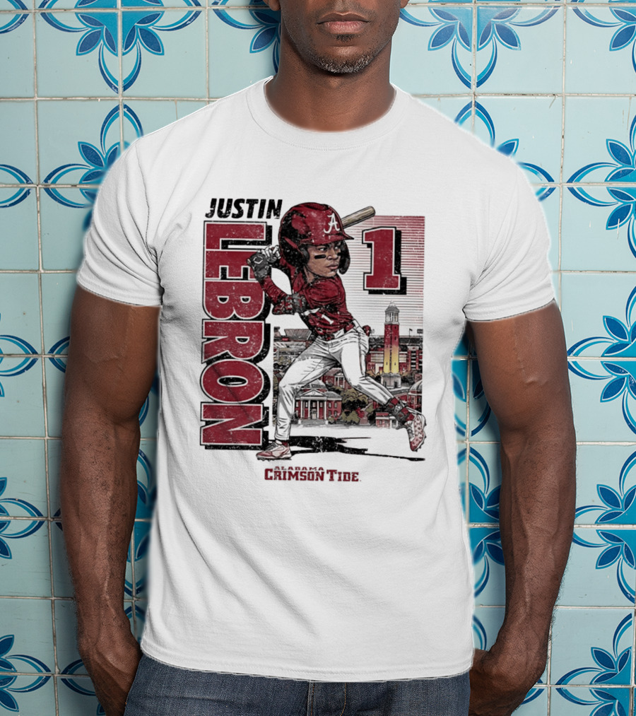 Justin Lebron Alabama Crimson Tide Swing Caricature 1 T-Shirt