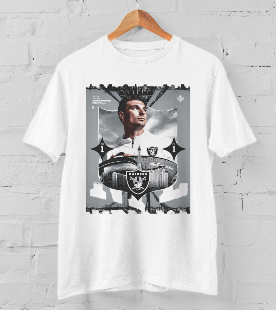 Las Vegas Raiders Quarterback Fernando Mendoza Allegiant Stadium 2026 T-Shirt