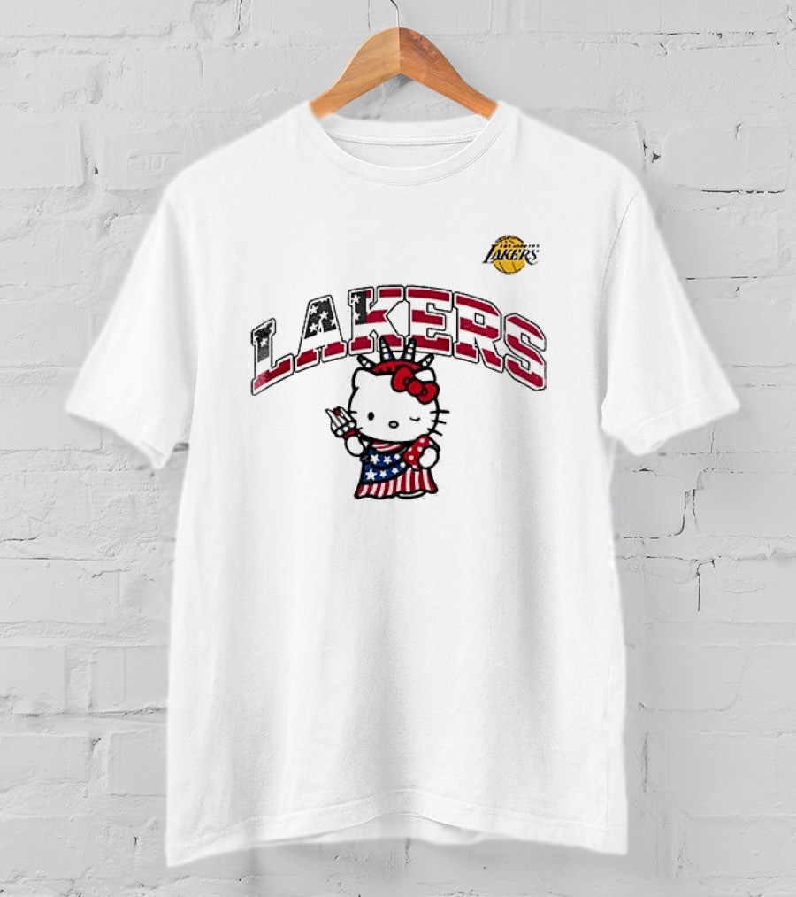 Los Angeles Lakers Hello Kitty Independence Day 1776 Celebration T-Shirt
