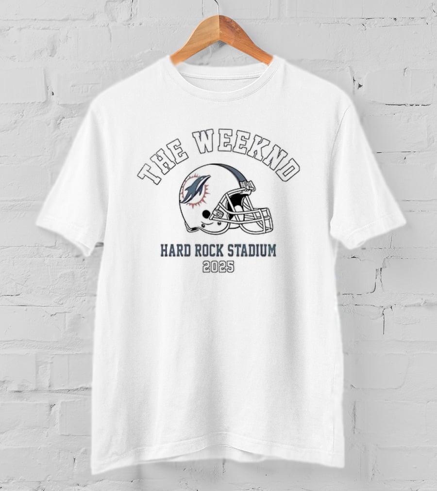 The Weeknd Miami Dolphins Hard Rock Stadium 2023 Helmet T-Shirt